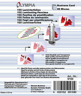 Laminierfolien Visitenkarte - 80 micron